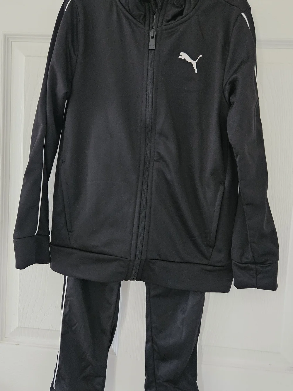 Puma Black Track Jacket and Pants Set with White Logo